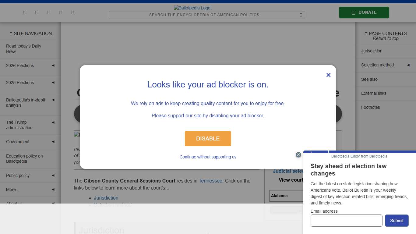 Gibson County General Sessions Court, Tennessee - Ballotpedia